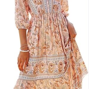 -Miss SPARKLING- Elegant Floral Long Sleeve Dress